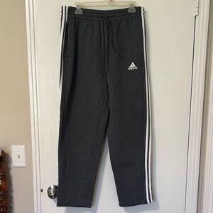 Men’s Adidas Charcoal GreyJogger Sweatpants with White Side Stripes